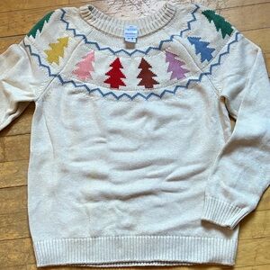 Hanna Andersson Cream Sweater with Colorful Tree Design